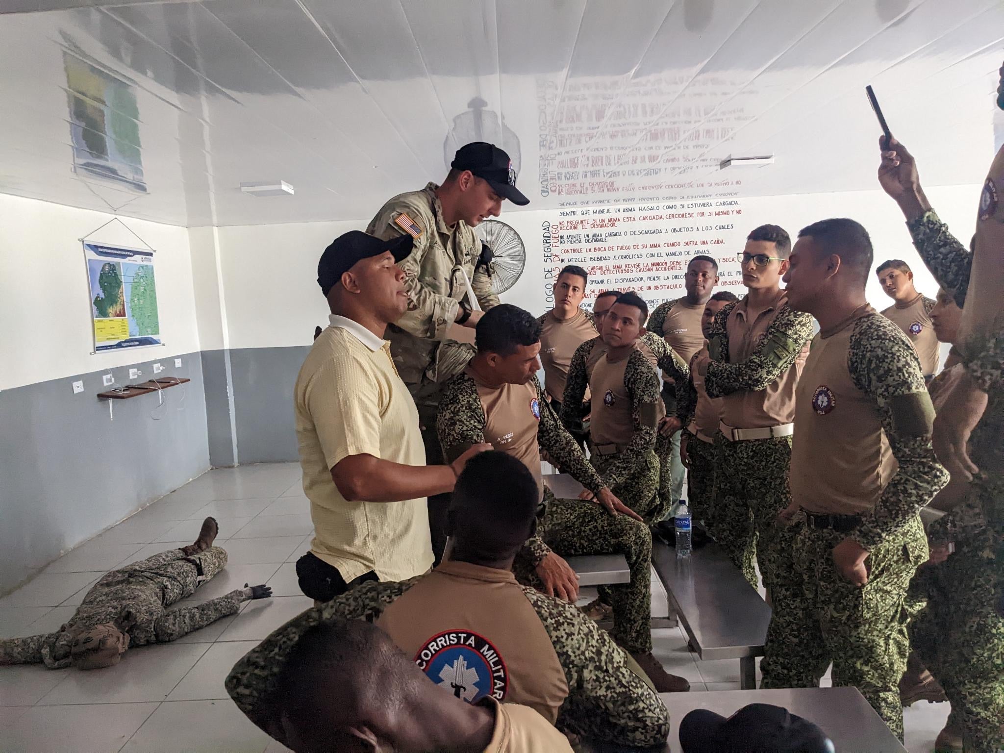 A group of soldiers in a class