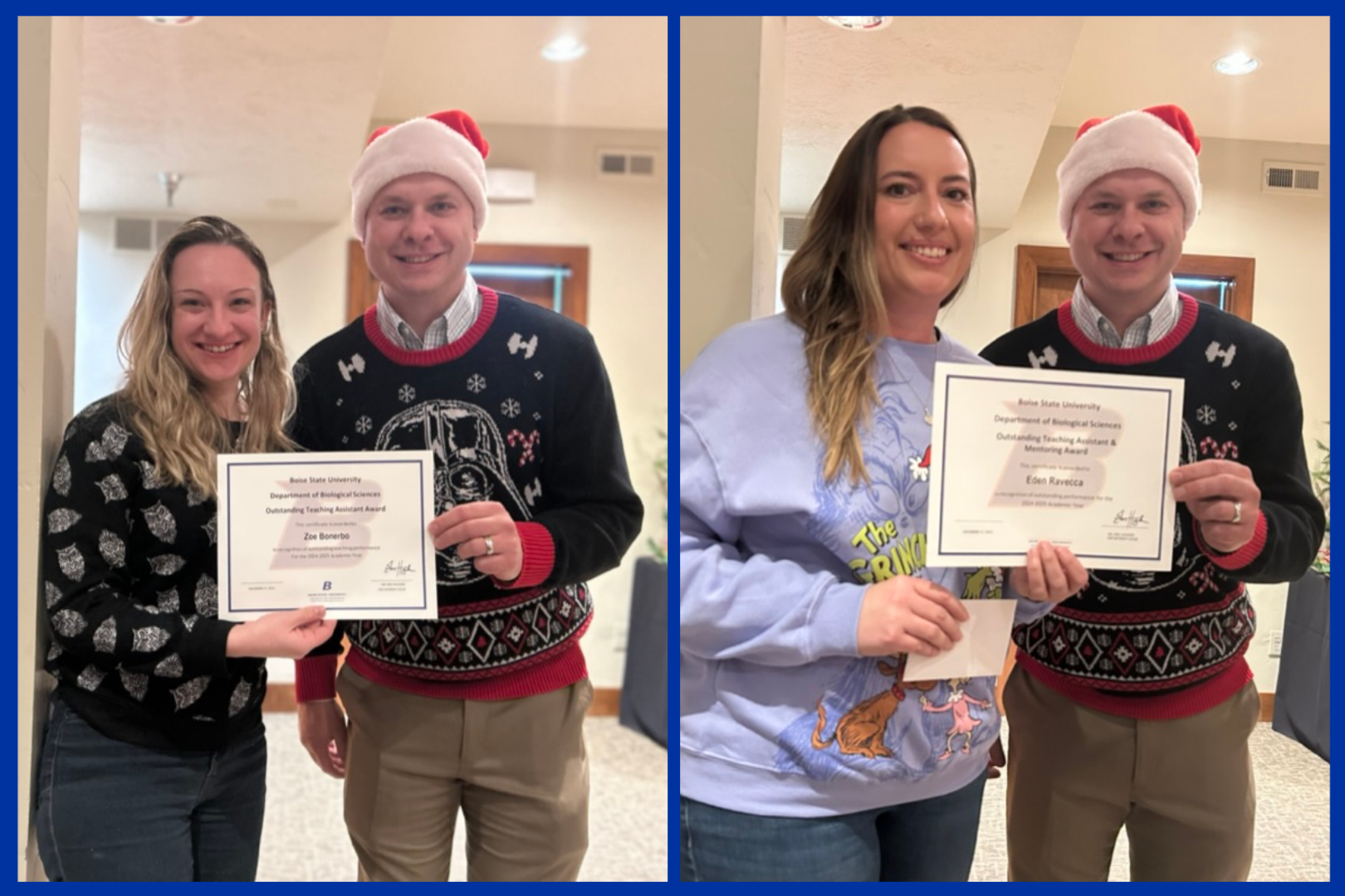 Persons hold certificates of recognition