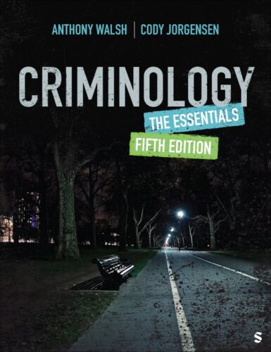 Book cover with the title "Criminology: The Essentials, Fifth Edition"