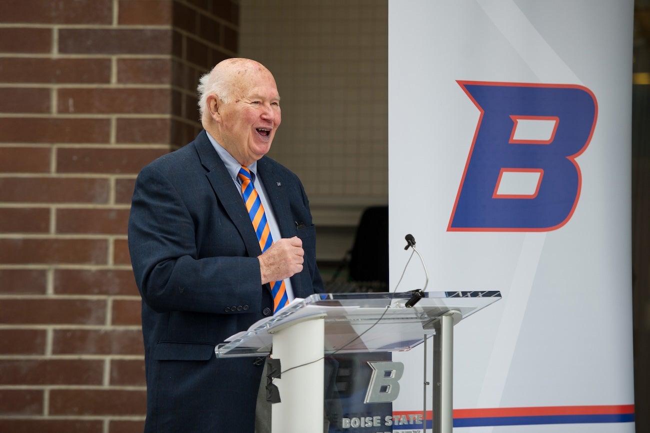 Charles Ruch at the dedication of the Ruch Engineering Building in 2017