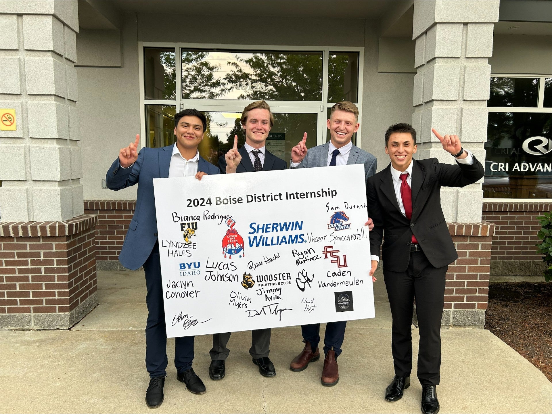 Boise State communications student Ryan Martinez during a 2024 summer internship with Sherwin-Williams