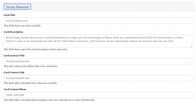 AWS Connect Chat Department Information