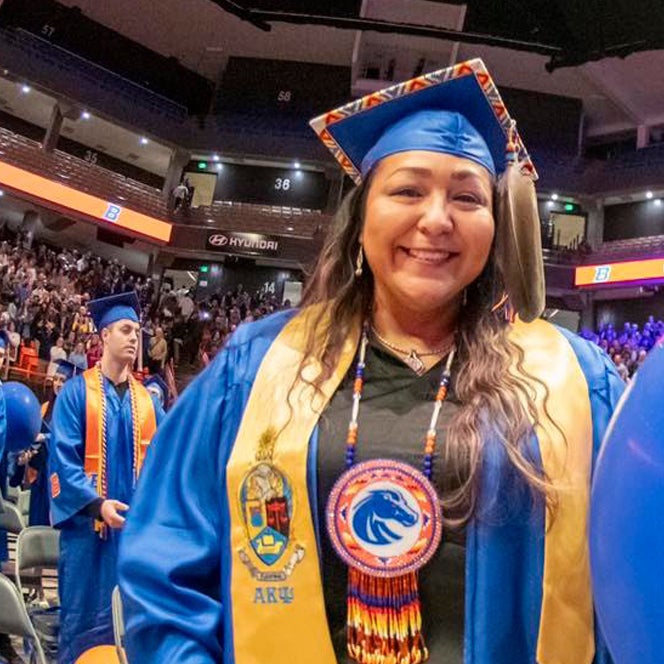 RubyDawn Manning at the graduation ceremony