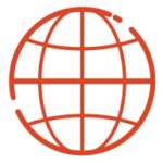 Orange globe icon