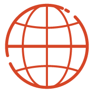 Orange globe icon