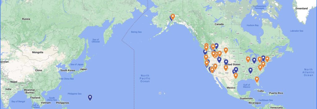 A world map showing Bachelor of Business Administration in Management student locations