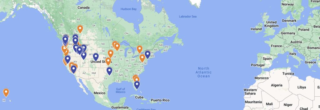 A world map showing interdisciplinary student locations