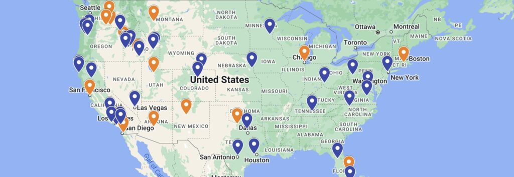 A world map showing master of accountancy student's locations