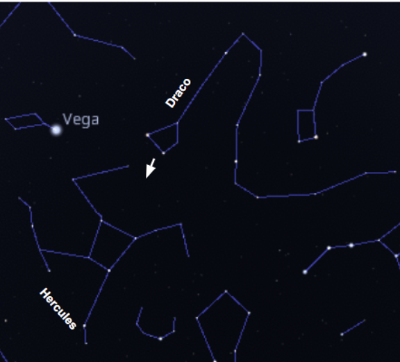 Photo of constellation Vega, Hercules, and Draco 
