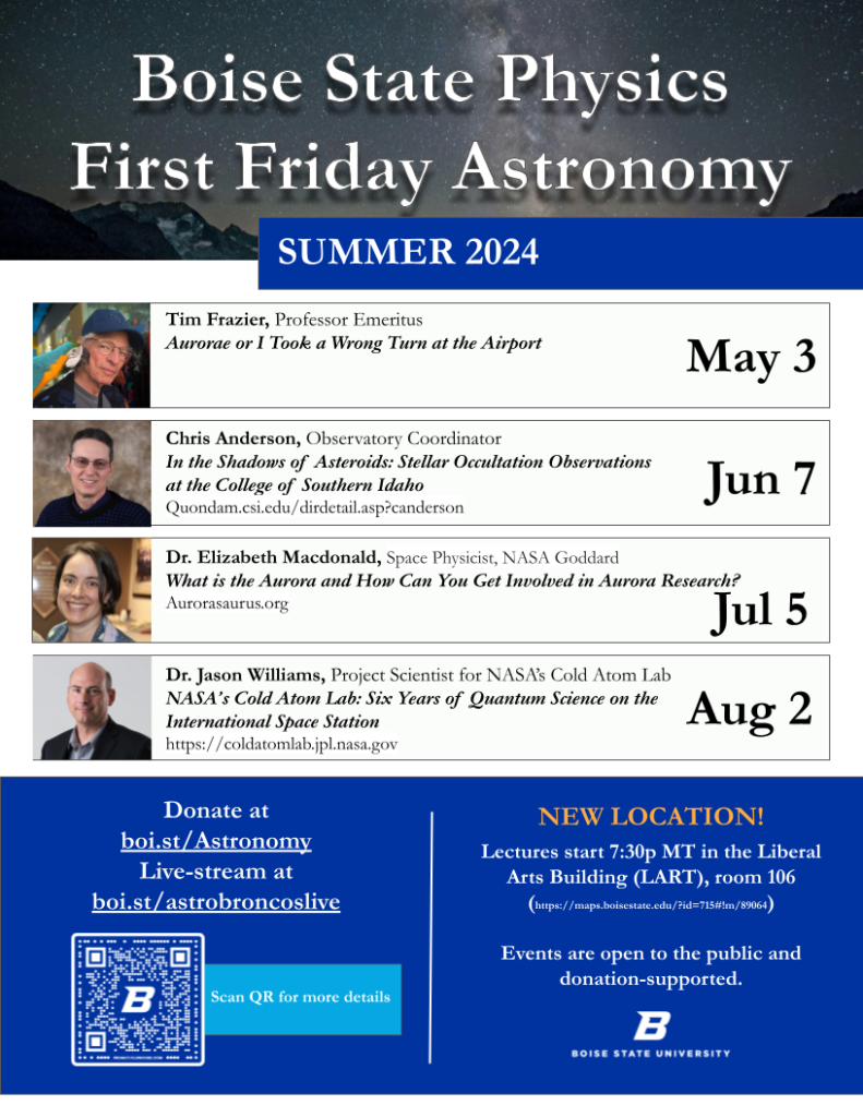 Boise State Physics First Friday Astronomy Flyer