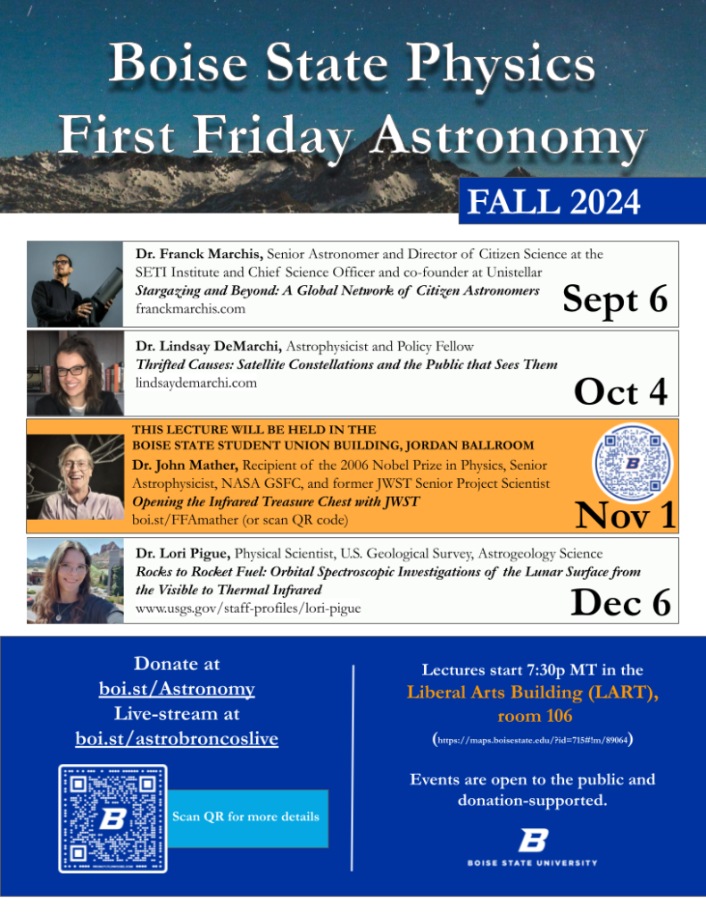 Boise State Physics First Friday Astronomy Flyer