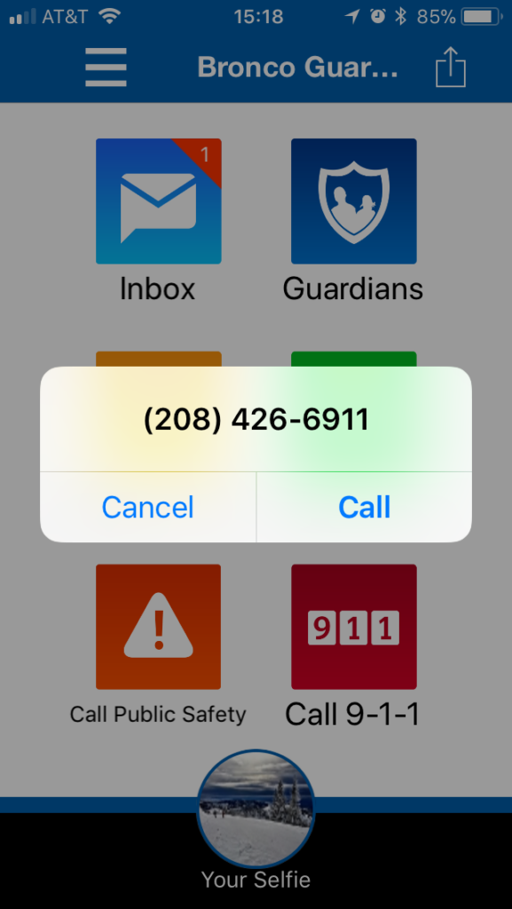 Phone screen displaying phone number: 208-426-6911