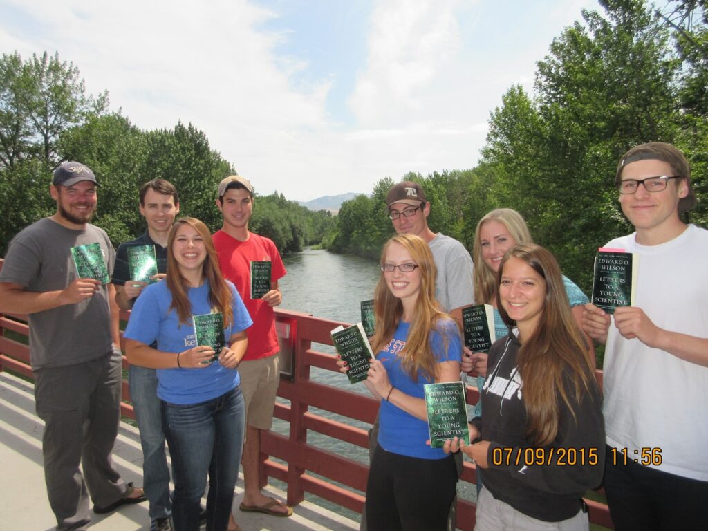 Summer 2015 REU-RR Students on Campus with Edward Wilson's book Letters to a Young Scientist