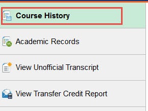 example of where to click for course history