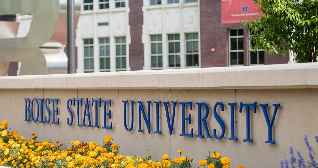 Boise State University campus sign