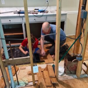 Anna Drennen's family remodeling a kitchen in their home.