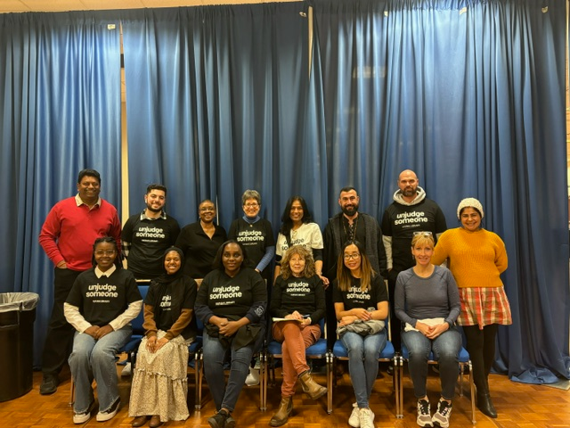 Participants in the living library pose together.