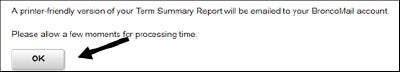 message-Term Summary Report to be emailed to broncomail screenshot