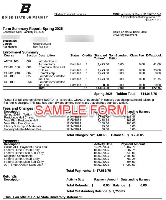 Sample Term Summary Report