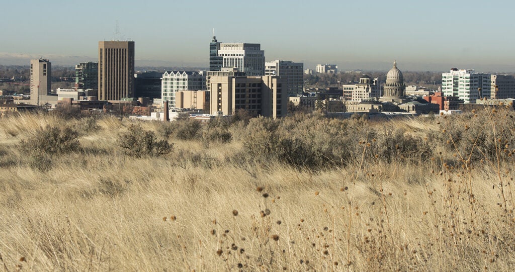 Boise Foothills overlooking downtown Boise, Idaho