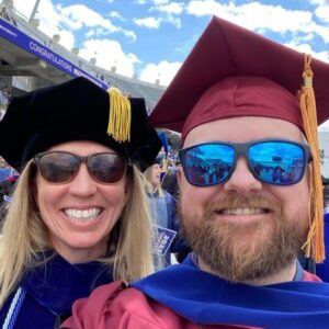 Fry and Larsen at Spring 2023 commencement