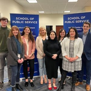 Emily Pape participates in panel on careers in public service.