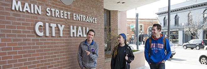 photo of students at city hall
