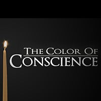image of candle and words "The color of conscience"
