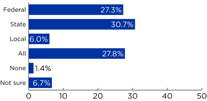 Bar graph with results