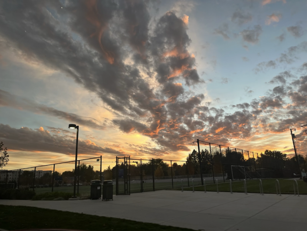 Sunset on campus