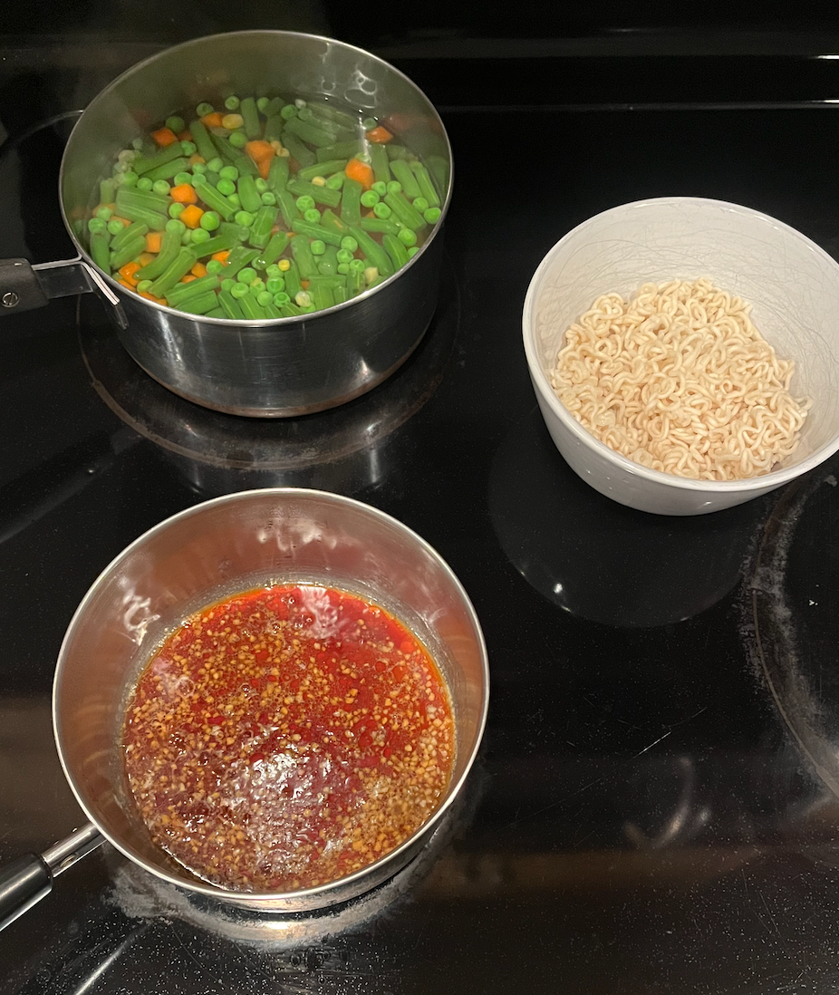 Ramen being prepared