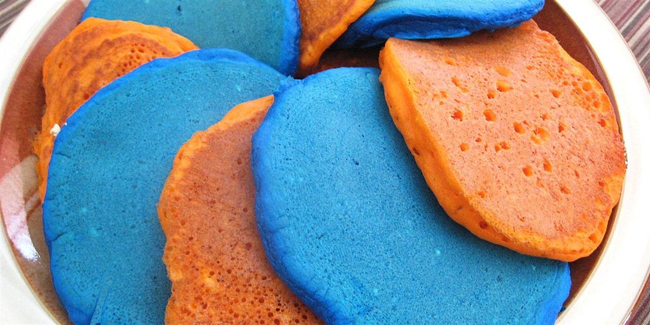 blue and orange pancakes