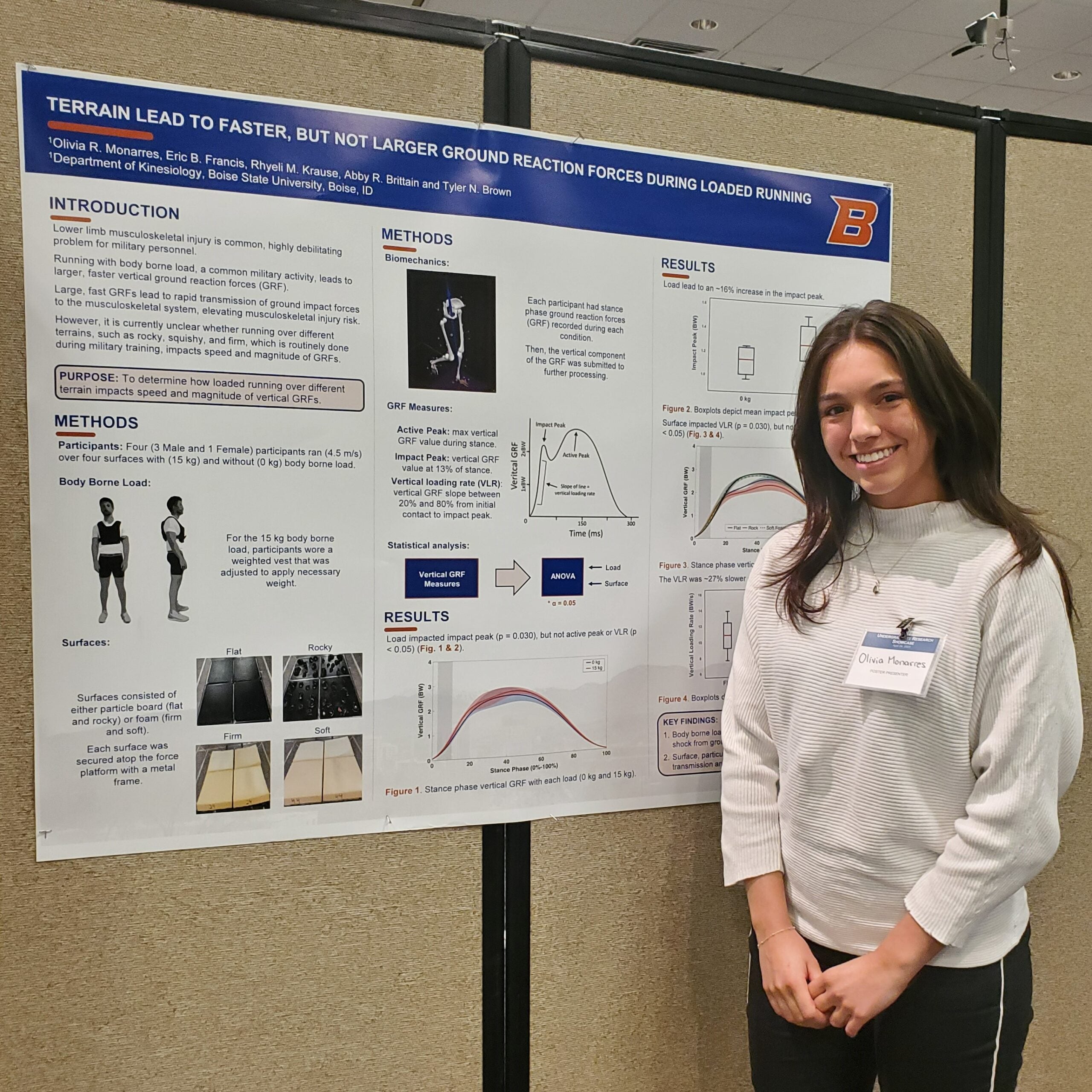 Student presenting research at the Undergraduate Research Showcase, 2023