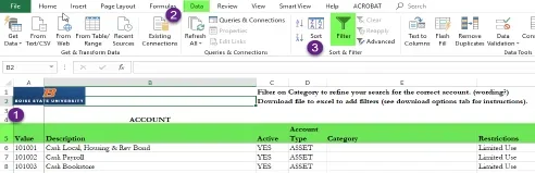 Excel filter screenshot