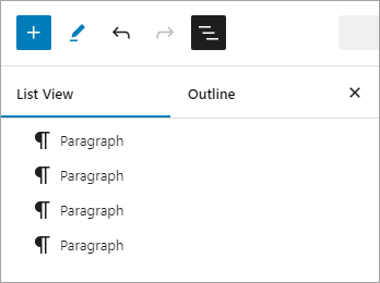 Document Overview List View of content