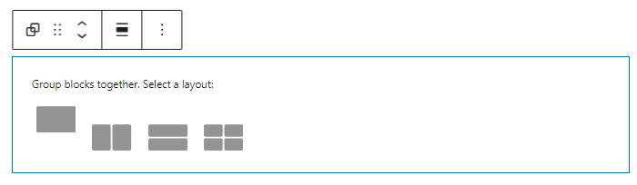 Group block toolbar layout options