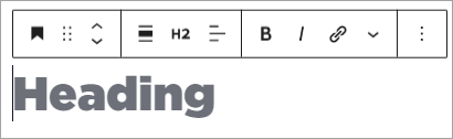 Heading block and heading toolbar