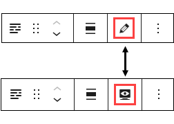 Toggle between pencil and monitor icons.