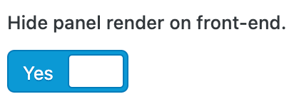 Screenshot of "Hide panel render" setting 