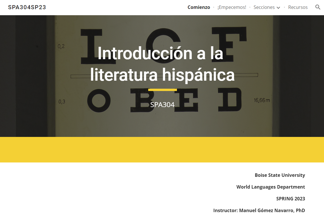 Spanish 304 webpage screenshot