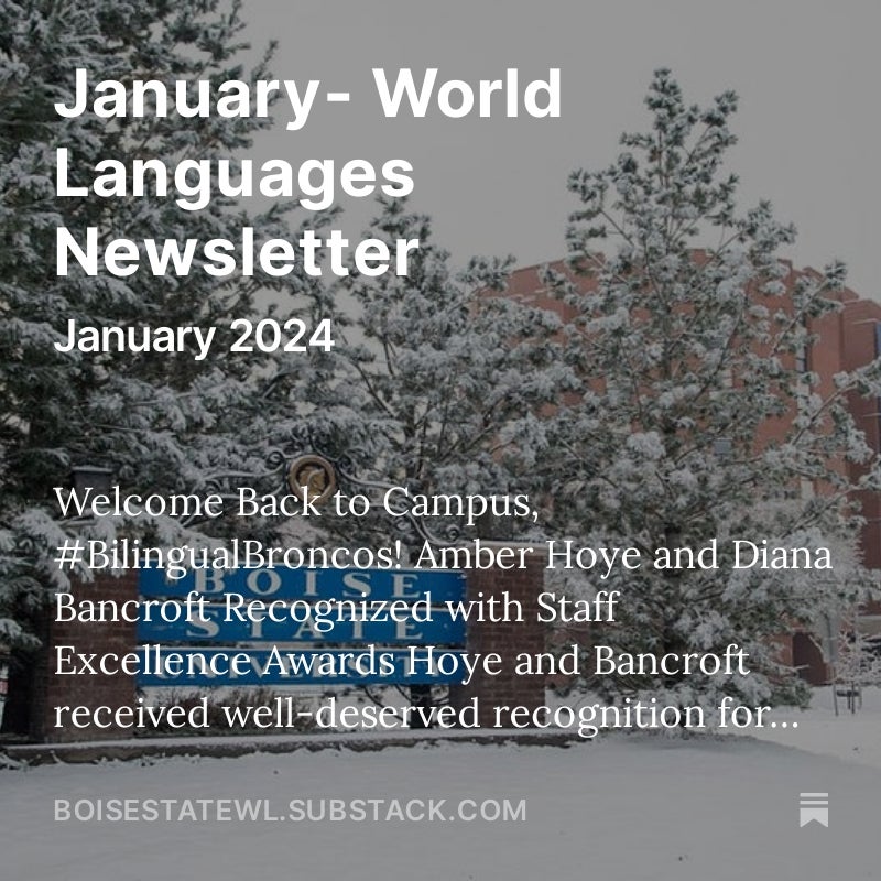 January World Languages Newsletter Preview