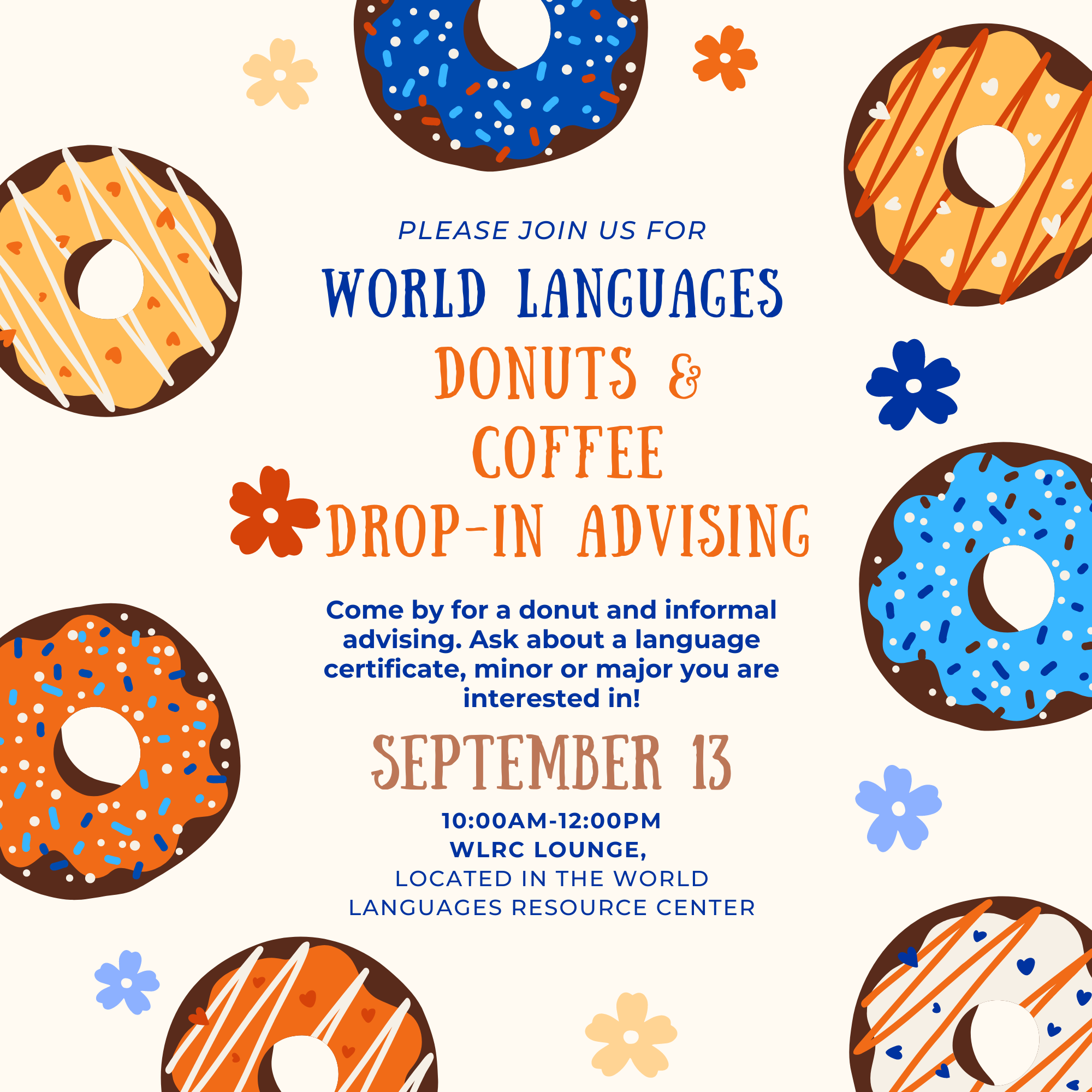 World Languages Donuts and Coffee Social Graphic