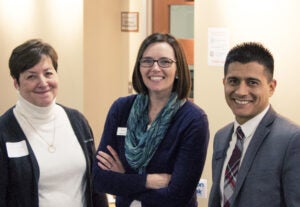 three people at Careers You Can Bank On eveny at Boise State