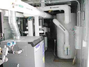 Penthouse contained boilers, humidifiers, and pumps