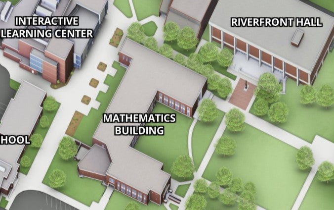 Campus map featuring the Math Building